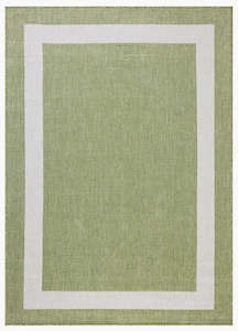Border Outdoor Rug - Ivory & Green
