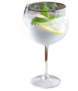 Glassware: Gin Glasses with Silver Rim - Set of 4