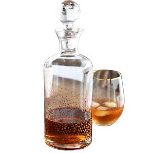 Glassware: Glass Decanter - Gold Dots