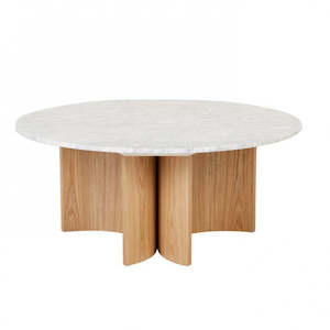Coffee Tables 1: Oberon Eclipse Marble Coffee Table - White