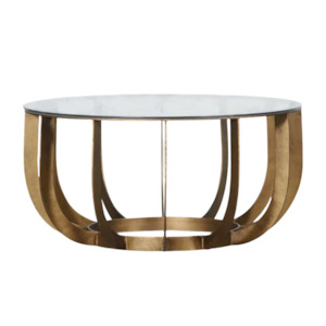 Aeron Coffee Table – Brass Base