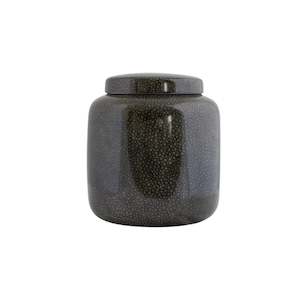 Ornaments: Shagreen Small Lidded Jar - Charcoal