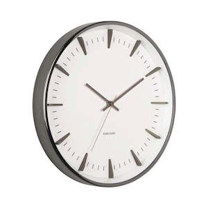 Raised Batons Clock - Gun Metal