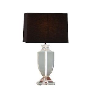 Crystal Urn Lamp - Black Shade