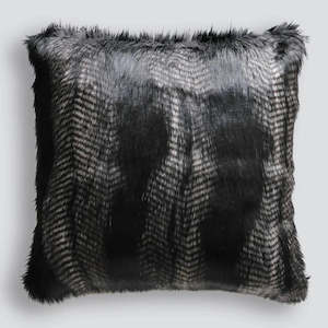 Faux Fur Cushions: Fur Cushion - Black Coyote (3 Sizes)