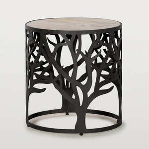 Side Coffee Tables: Tree of Life Side table - Whitewash Top