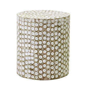 Side Coffee Tables: Dot Side Table - Distressed White