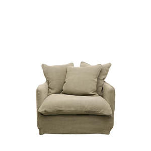 Occasional Chairs Armchairs: Lotus Slipcover Armchair - Khaki