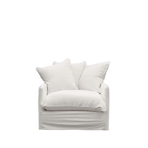 Occasional Chairs Armchairs: Lotus Slipcover Armchair - White