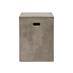 Square Outdoor Stool/Side Table - Weathered Cement