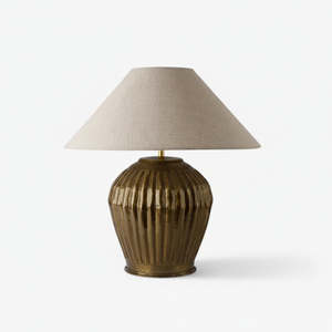 Kerali Ribbed Table Lamp - Brass