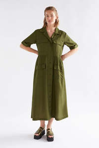Elk: Eine Shirt Dress | Bright Olive