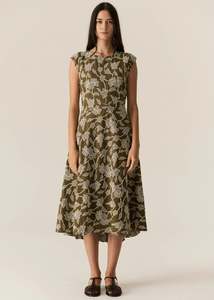 Pol: Hugo Dress | Khaki Embroidery