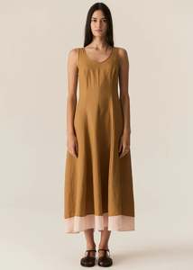Speck Contrast Dress | Ginger/Pink