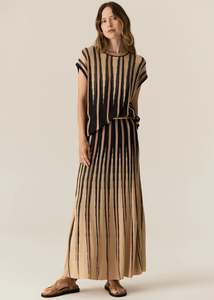 Tedd Knit Skirt | Ink/Camel