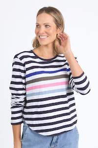 Victorias Favourites: Elm Harmony L/S Tee Navy and White Stripe