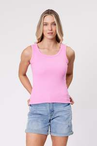 Shine On Essentials Rib Tank Pink