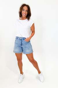 Shine On Label Kylo Distressed Denim Short Blue