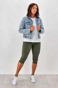 Wakee: Wakee Mandy Capri Pants Khaki