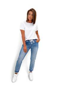 Wakee Denim Jaxon Jogger Washed Blue