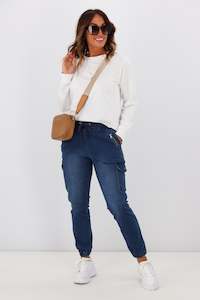 Wakee Denim Billie Cargo Jean Blue