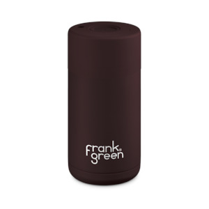 Frank Green 12oz/355ml Reusable Ceramic Cup Chocolate Push Button