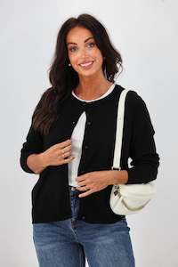 Alpine by Shine On Quebec Rib Detail Cardigan Black