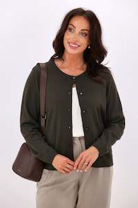 Alpine by Shine On Quebec Rib Detail Cardigan Olive