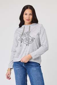 Alpine By Shine On: Alpine by Shine On Ontario Printed Merino Hoodie Grey Marl