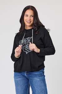 Alpine by Shine On Ontario Printed Merino Hoodie Black