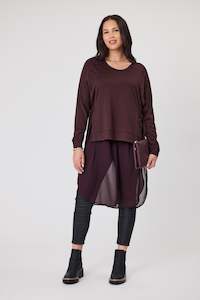 Alpine By Shine On: Alpine by Shine On Paris Merino & Chiffon Tunic Chocolate