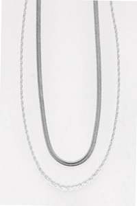 Shine On Label Serpent Necklace Set Silver
