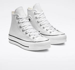 Converse Chuck Taylor All Star Lift Leather High White