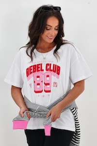 Sale: Rebel Club Varsity Tee Red White