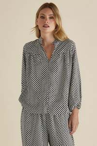 Betty Basics Apollo Blouse Chocolate Print