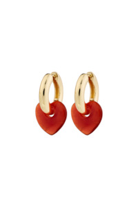 Pilgrim Kendall Recycled Earrings Gold Red