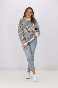 Little White Lie Mia Leopard Crew Natural
