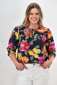 All Tops: Sunday Boho St Tropez Floral Top Navy