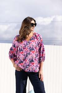 All Tops: Gloss The Label Dana Tie Top Midnight Floral