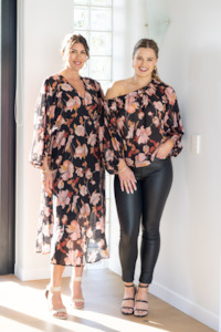 All Tops: Celebration By Shine On Claudia off the Shoulder Top Black Floral