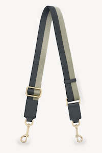 Bag Strap: Saben Feature Strap Webbing Black + Eucalyptus Stripe