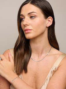 Necklaces: Tiger Tree Snake Chain Necklace Silver