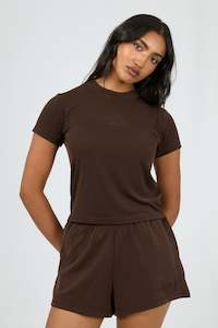 Tees: All About Eve Luxe Active Tee Brown