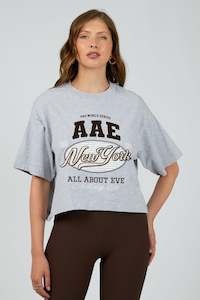 All About Eve Athletica Relaxed Crop Tee Grey Marle