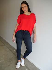 Sculpt: Shine On Label Sculpt Denim Cropped Jean Super Dark Indigo