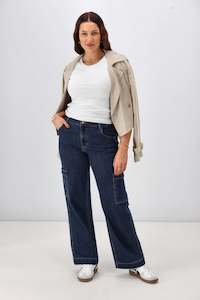 Shine On Label Denim Collection: Shine On Label Romeo Cargo Pocket Jean Dark Indigo