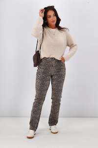 Shine On Label Denim Collection: Shine On Label Drew Leopard Print Jean