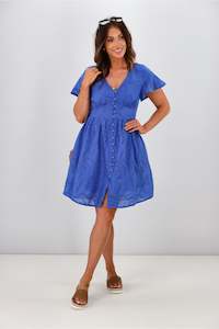 Grace Co: Grace & co Cotton Lace Dress Blue