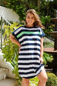 Elm Foxwood: Elm McKinley Dress Navy and White Stripe