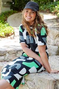 Elm Foxwood: Elm Stijl Dress Abstract Yardage Print